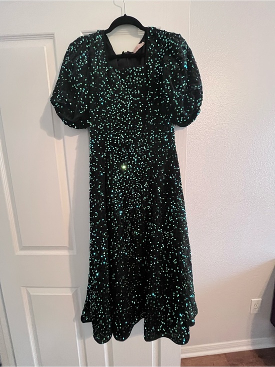 Ivy City Co Dresses & Skirts - Ivy City Co Black and Green Sequin Midi Dress